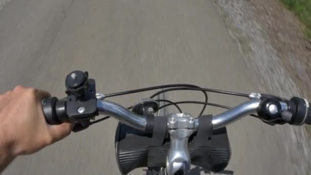 4 k fiets Stuur Pov — Stockvideo