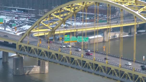 4k Fort Pitt Bridge 3991 — Stockvideo