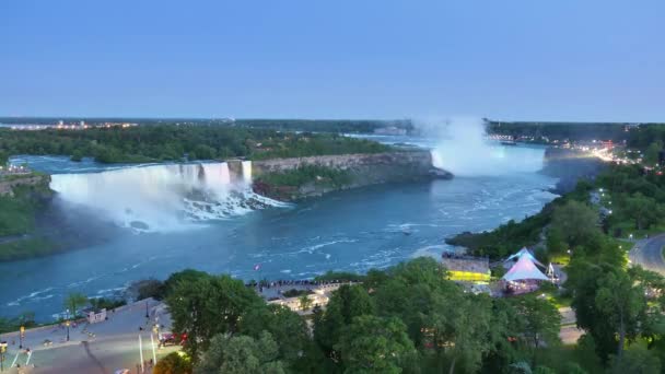 4K tid förflutit Niagara Falls dag till natt — Stockvideo