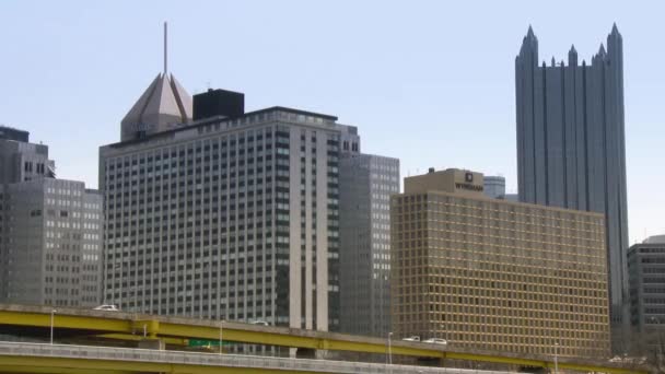 4K Pittsburgh Skyline w UltraHD 4243 — Wideo stockowe