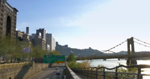 Horizonte da cidade de Pittsburgh 4 k 4310 — Vídeo de Stock