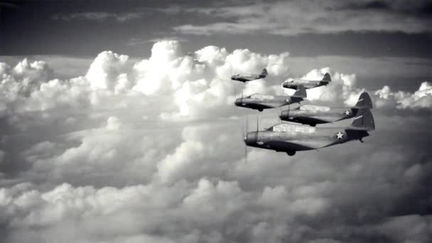 4 k Vintage savaş uçakları 3925 — Stok video