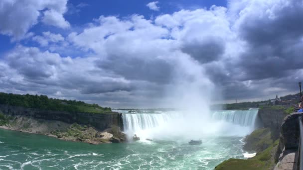 4K Niagara Falls estabelecendo shot — Vídeo de Stock