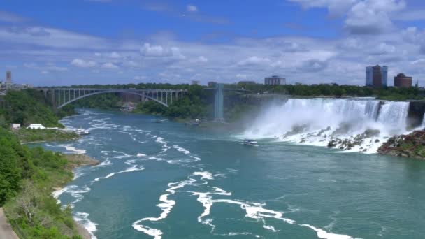 4K Estchishing Shot of Niagara Falls New York — стоковое видео
