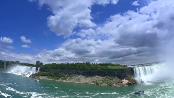 4K Estshing Shot of Niagara Falls — стоковое видео