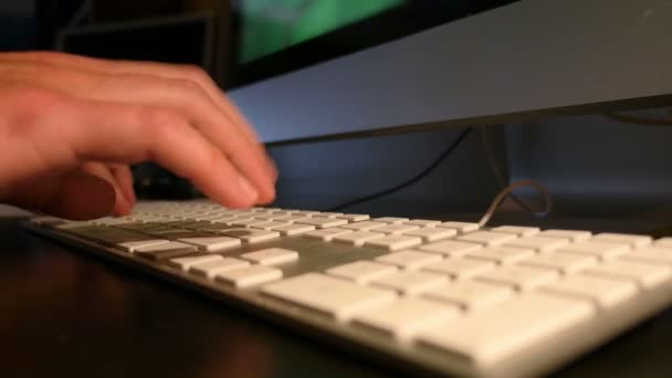 4K Close-up Computer Keyboard Typing 4261 — Stock Video