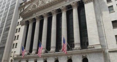 4k Wall Street New York Menkul Kıymetler Borsası Shot Kurulması