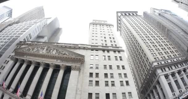 4K Wall Street New York Stock Exchange Establishing Shot — Stok Video