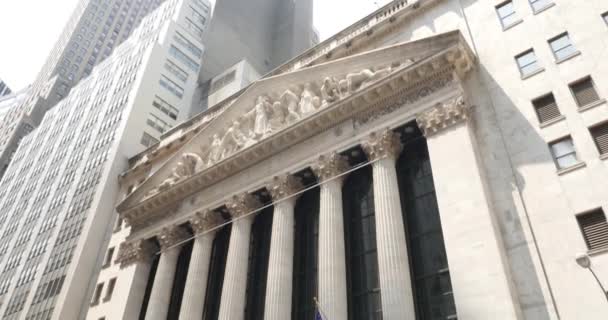 4K Wall Street Borsa di New York Istituzione colpo — Video Stock
