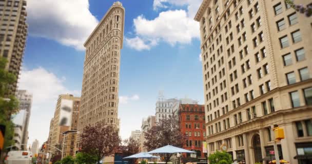 4k Flatiron Building opname instellen — Stockvideo