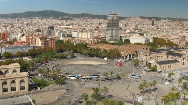 Barselona'nın havadan görünümü — Stok video