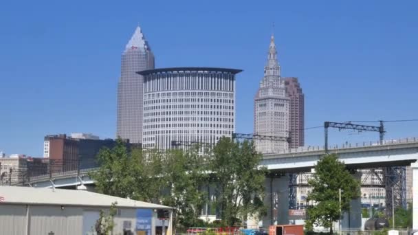 4k Cleveland Panorama — Stock video