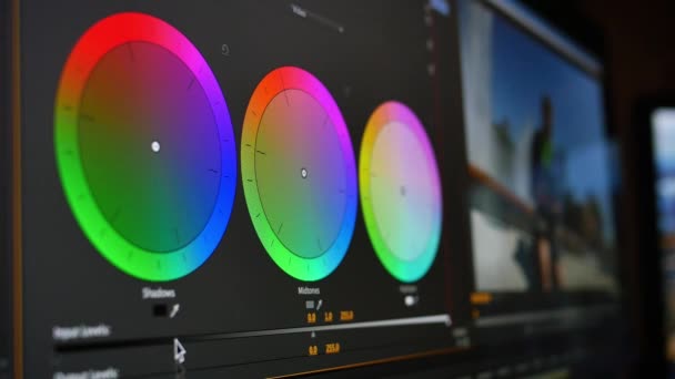 4K Editing Color Correcting — Stock Video