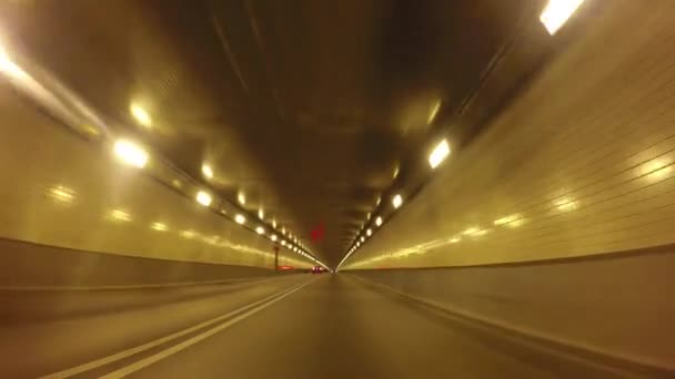 Körning inne i Fort Pitt Tunnels — Stockvideo