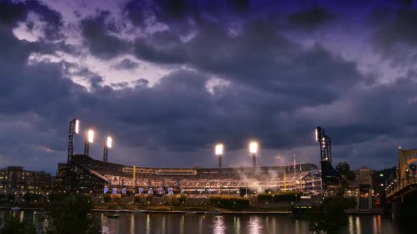 4K Evening to Night Timelapse PNC Park Pittsburgh — Stok Video
