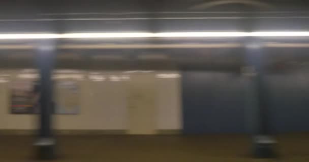4k Manhattan Subway Leaves Station — Video