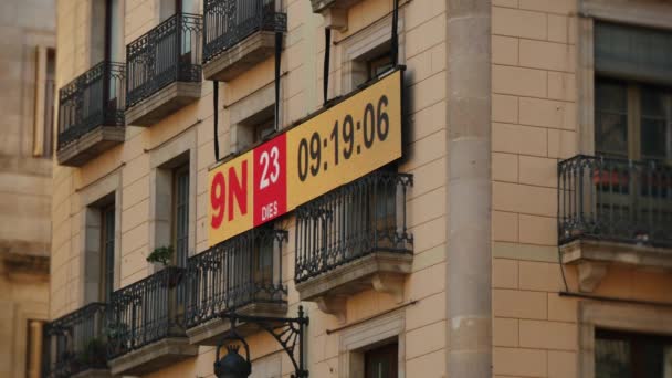 Katalanska separatistiska rörelsen nedräkningsklockan — Stockvideo