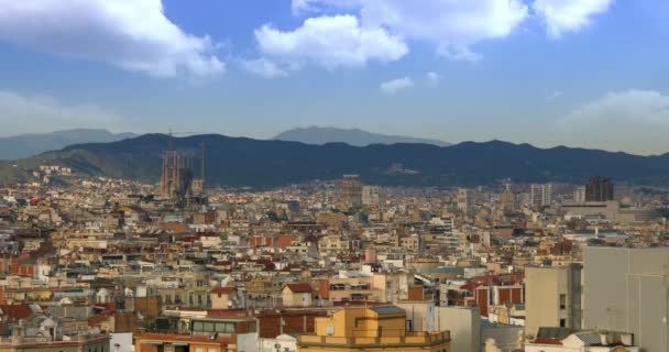 Barcelona  from atop Montjuïc hill — Stockvideo