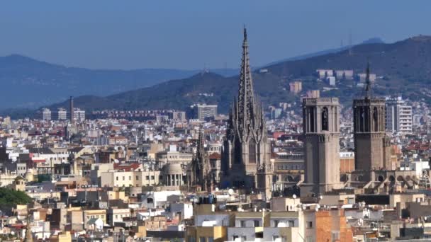 Barcelona  from atop Montjuïc hill — Stock video