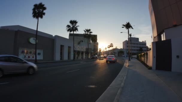 Beverly Hills estableciendo tiro al anochecer — Vídeo de stock