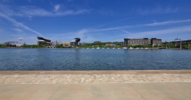 Pittsburgh Point State Park Placa de fundo — Vídeo de Stock