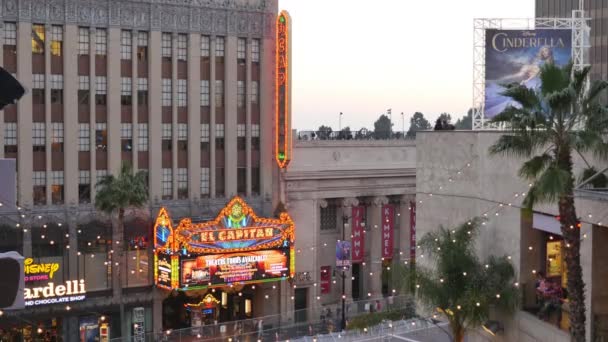 Hollywood 's el capitan theatre einspielung — Stockvideo