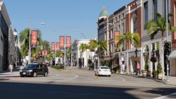 Rodeo Drive Establishing Shot — Stock Video