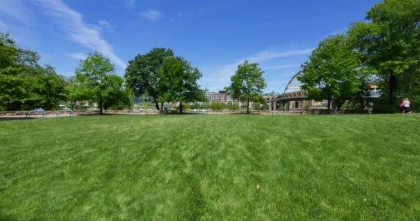 Pittsburgh Point State Park Placa de fundo — Vídeo de Stock