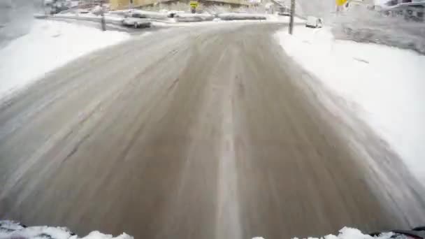 4K Timelapse Winter Driving POV — Stock Video
