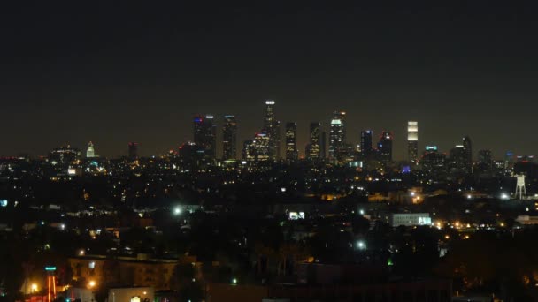Nighttime Los Angeles Skyline — Stockvideo