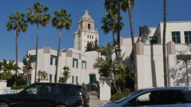 Beverly Hills City Hall Establishing Shot — Stock Video