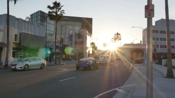 Beverly Hills ustanawiającego strzał o zmierzchu — Wideo stockowe