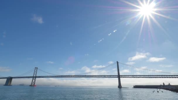 San Francisco Bay Bridge dzień ustanowienie strzał — Wideo stockowe