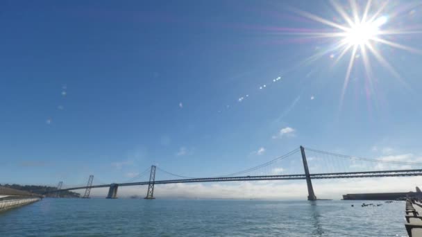 San Francisco Bay Bridge dzień ustanowienie strzał — Wideo stockowe