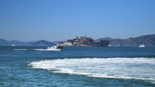 Dia da ilha de Alcatraz estabelecendo tiro — Vídeo de Stock