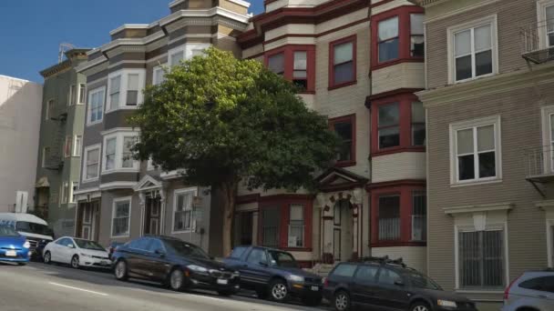 Typical San Francisco Apartment Buildings Establishing Shot — Stock Video