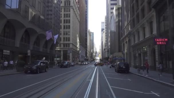 Pasażer POV San Francisco Kolejka samochodowa — Wideo stockowe