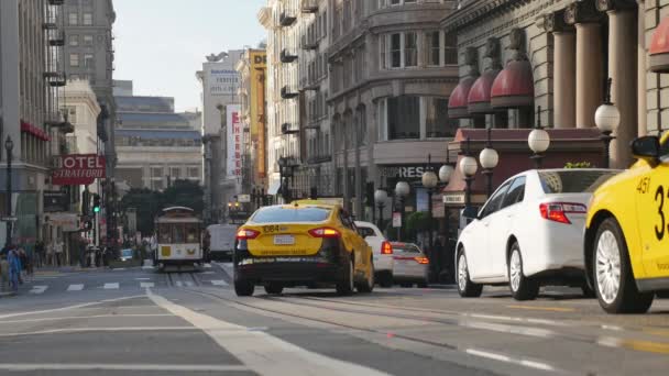 San Francisco Powell Caddesi'nde Teleferik — Stok video