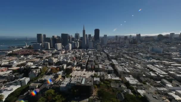 View of San Francisco from Coit Tower — Stock Video