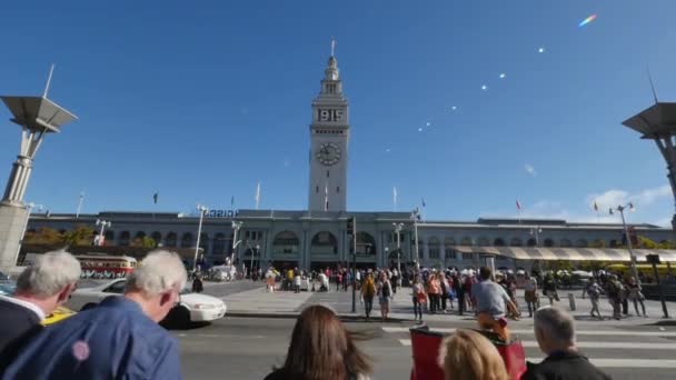 San Francisco feribot Binası atış kurulması — Stok video
