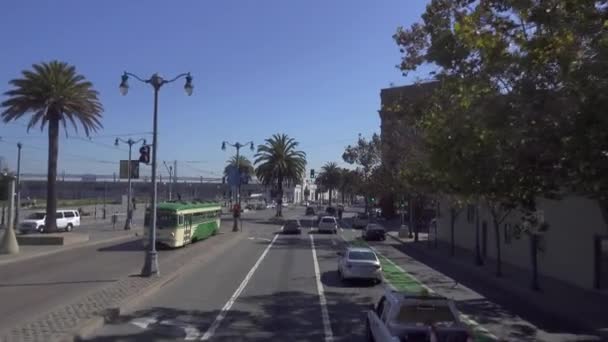 Вождение POV San Francisco Embarcadero — стоковое видео