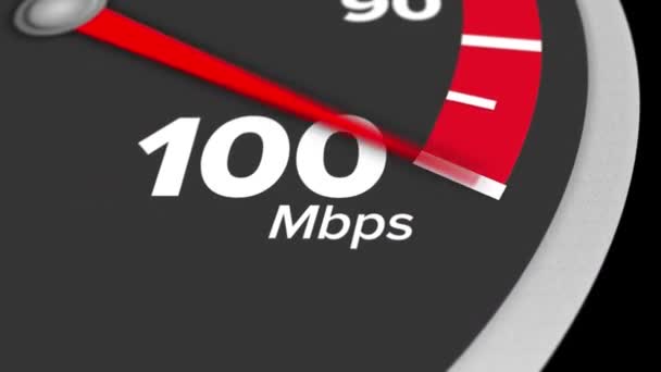 Bandwidth Meter from 5 to 100 Mbps — Stock Video