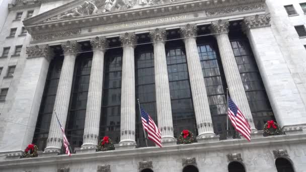 Bolsa de Nueva York Estableciendo Shot — Vídeos de Stock