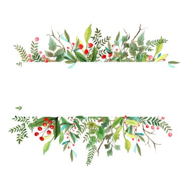 Suluboya vahşi orman bitkileri çerçevesi