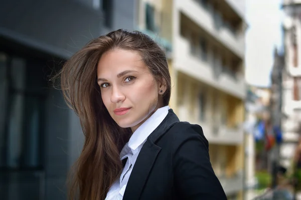 Schönheit lächelnde Geschäftsfrau (Lehrerin, Studentin, Schülerin) — Stockfoto