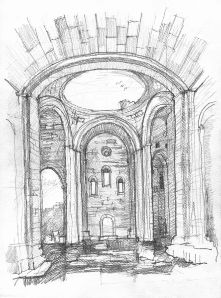 Interior de uma antiga Catedral Imagens De Bancos De Imagens Sem Royalties