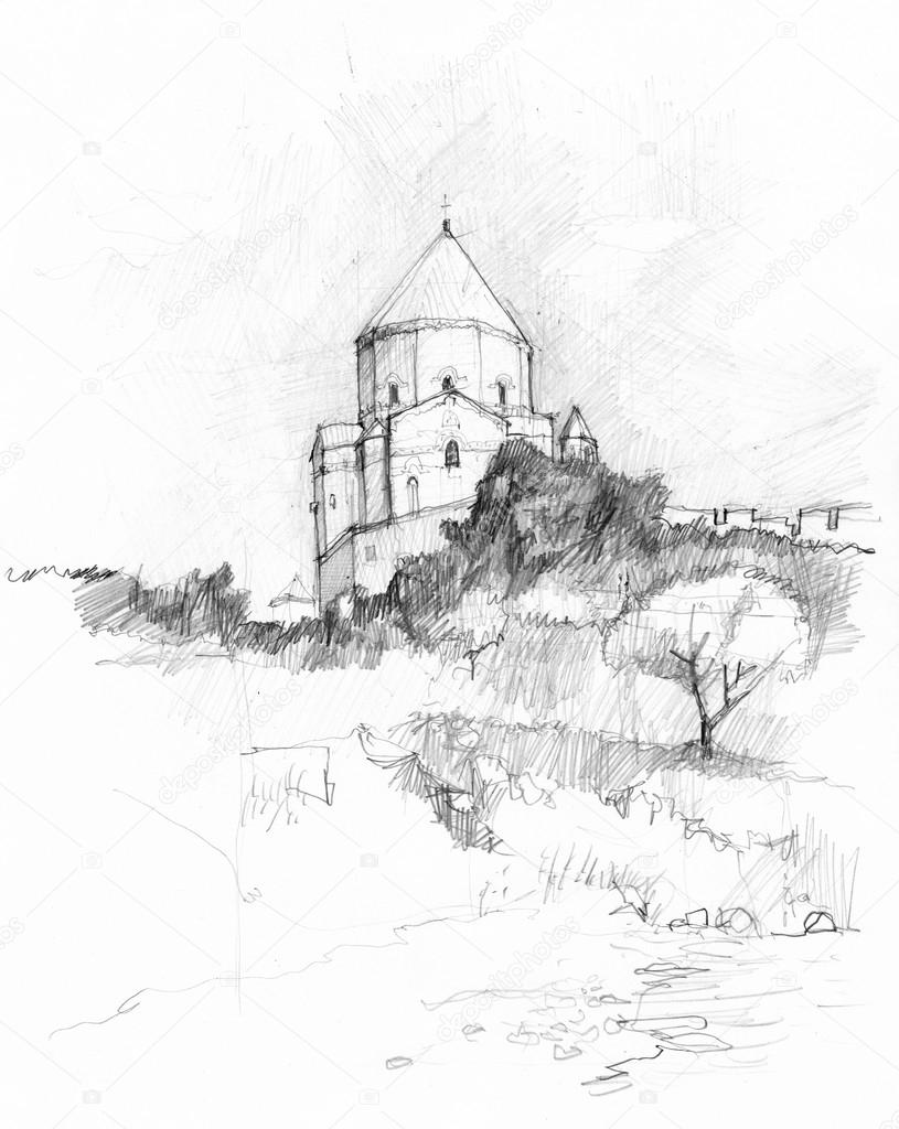 Armenian church by sketch