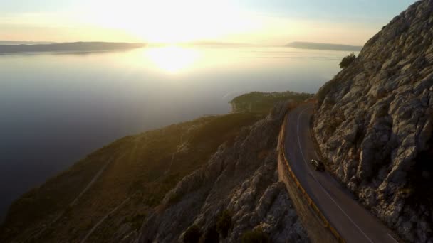 Vista aérea da estrada panorâmica da montanha — Vídeo de Stock