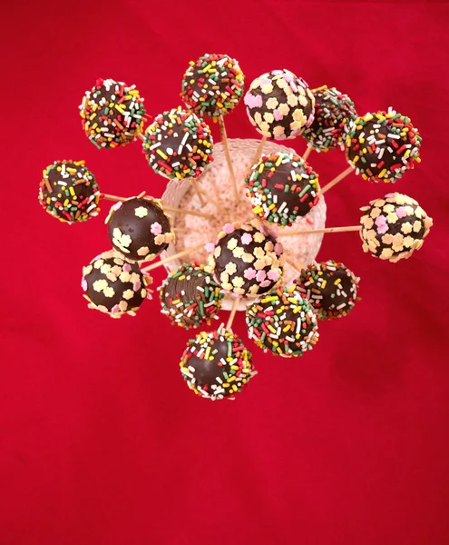 Renkli cakepops Üstten Görünüm