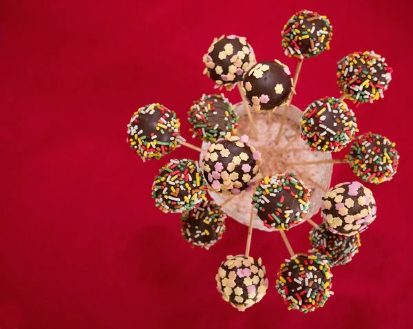 Birçok çeşitli cakepops tatlılar Üstten Görünüm